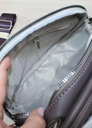 Сумка клатч кросс-боди сумочка женская темно-фиолетовая7 фото