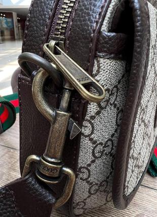 Чоловіча сумка через плече gucci натуральна шкіра модна сумка для чоловіків класична щоденна сумка10 фото