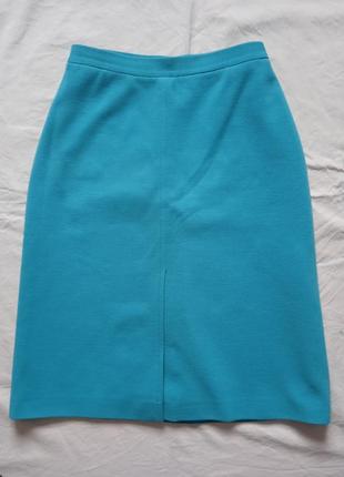 Юбка мышки карандаш юбка миди голубая размер 44 46 48 голубая с распоркой спереди