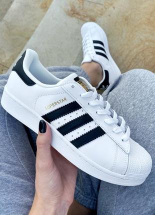 Кроссовки adidas superstar black/white