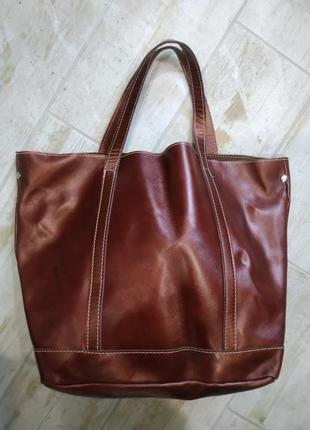 Итальянская сумка из натуральной кожи, кожанный шоппер genuine leather2 фото