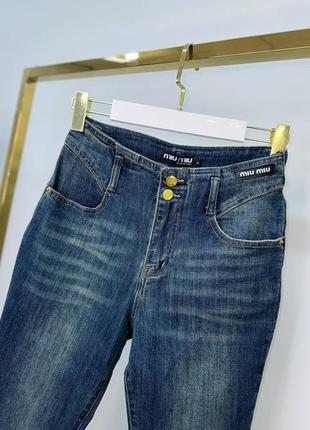 Брендові джинси кльош в стилі miu miu6 фото