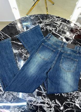 Брендові джинси кльош в стилі miu miu4 фото