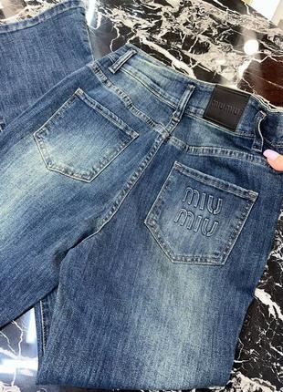 Брендові джинси кльош в стилі miu miu2 фото