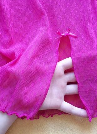 Новий рожевий еротичний пеньюар ночнушка рожева сітка з-м/s-m/8-10/36-38/44-46 la senza4 фото