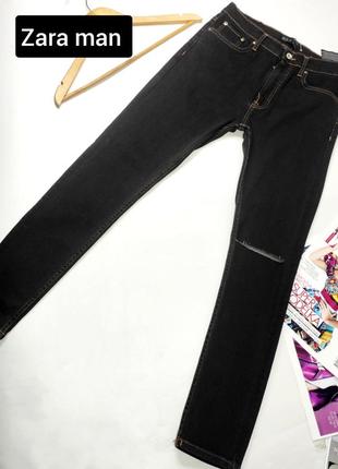Джинсы мужские скинни разрез на колене от бренда zara man 42/32