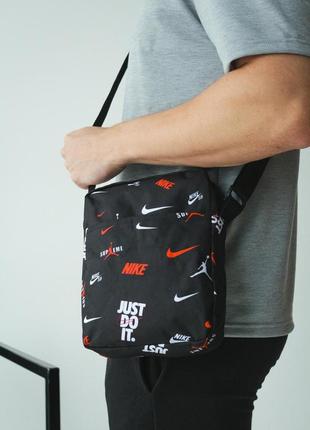 Мессенджер найк, nike барсетка сумка брендовая барсетка барсетка кожаная барсетка на плечо лого мікс