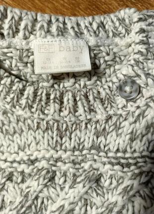 Теплый вязаный свитер f&amp;f. 12-18 мес. рост 86-92 см.5 фото