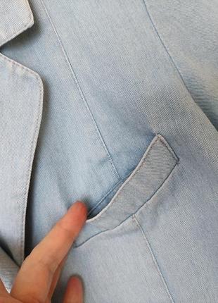 Джинсовый голубой пиджак джинсовка жакет батал джинсовый2 фото
