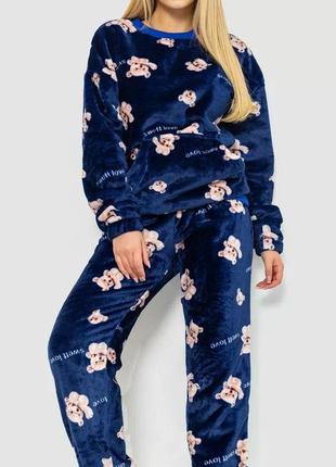Женская мягкая плюшевая пижама, теплый, домашняя костюм 4 цвета9 фото