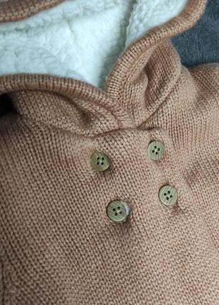 Теплая куртка демисезонная на девочку 6-9 месяцев, осень, весенняя, зимняя кофта3 фото