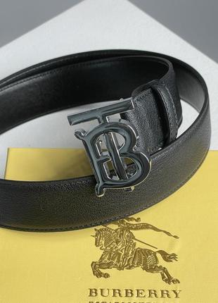 Женский ремень burberry leather tb belt black/tan/silver черный на подарок 14 февряля5 фото