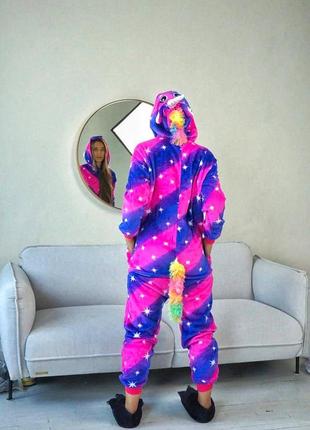 Взрослая пижама кигуруми галактический единорог, кигуруми для взрослых3 фото
