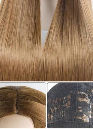 Парик русый длинный 100 см без челки, парик 100 см светло-коричневый