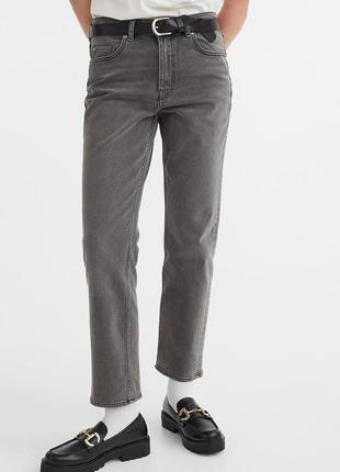 Звужені стандартні джинси до щиколотки h&m темно-сірий денім звичайна тілія трендові