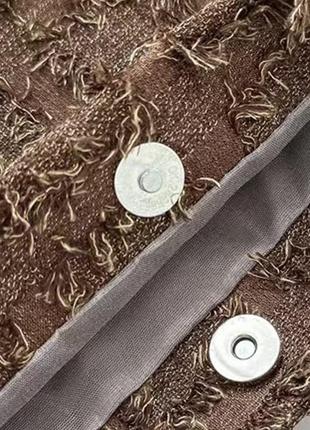 Стильний коричневий текстильний шопер жіноча сумка на плече8 фото