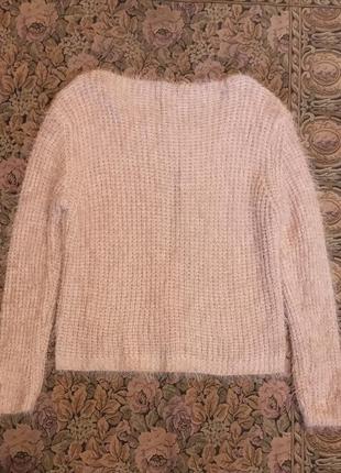 Мягкий теплый мохерный (травка) свитер кардиган итальянского бренда10 фото
