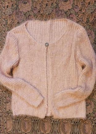 Мягкий теплый мохерный (травка) свитер кардиган итальянского бренда7 фото