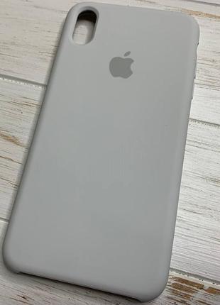Силіконовий чохол silicone case для iphone xs max білий white 9 (бампер)2 фото