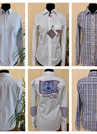 Женская белая рубашка оригинал 100% paul shark vintage yachting размер m/l8 фото