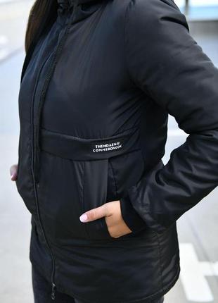 Жіноча весняна куртка fashion з плащової тканини канада з капюшоном розміри 48-5810 фото