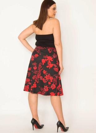 Женская красочная юбка с цветочным принтом3 фото