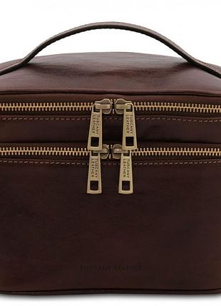 Кожаный несессер косметичка eliot tuscany tl142045 (темно-коричневый)