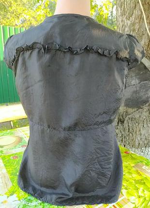 Чорна тоненька блуза на гудзиках3 фото