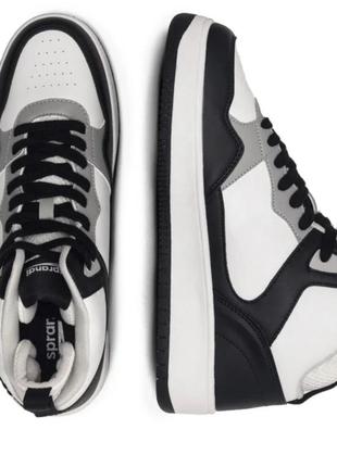 Сникерсы sprandi, кеды высокие кроссовки мужские подростковые,черно-белые демисезонные хайтопы осенние