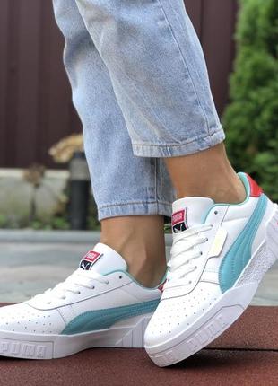 Прекрасные женские кроссовки puma cali bold белые с цветными вставками2 фото