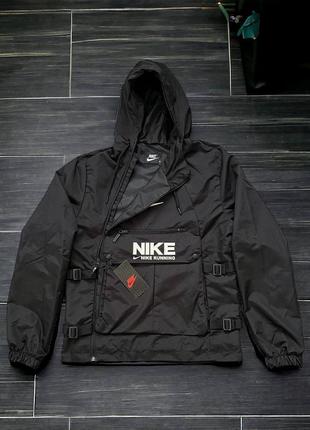 Вітровка nike running чорна чоловіча куртка на весну / осінь3 фото