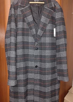 Мужское стильное пальто boohoo man, 2xl (укр 54р.)