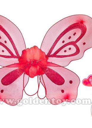 Дитячий костюм карнавальний метелик: крила, обруч, паличка білого кольору4 фото