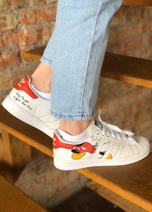 Кеды adidas superstar mickey mouse микки маус кроссовки кеды белые7 фото