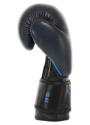 Перчатки боксерские кожаные на липучке zelart contender 2.0 (10,12,14oz) vl-8202 серо-голубой5 фото