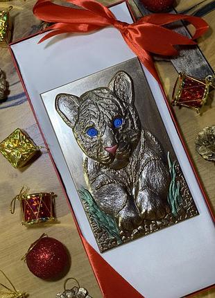 Шоколадный тигр. шоколадные новогодние подарки. тигр из шоколада. шоколадный новогодний подарок
