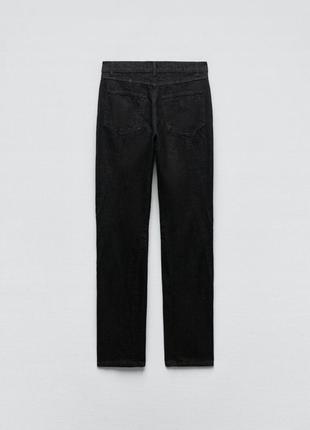 Чёрные джинсы на высокой посадке с рельєфными швами zara the panelled slim in black похожи на mugler h&m🔥6 фото