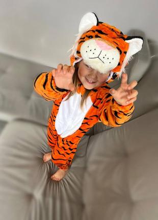 Детский кигуруми тигр, пижама тигр для малышей2 фото