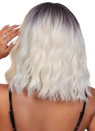Парик пепельный омбре, натуральные синтетические волосы