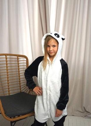 Теплая мягкая пижама панда для детей, пижама кигуруми панда1 фото