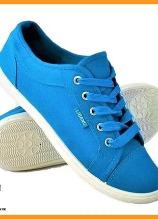 Жіночі кросівки мокасини сліпони сині кеди (розміри: 36)