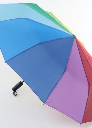 Крепкий женский зонт радуга 12 спиц (полный автомат) арт. ar39322 фото