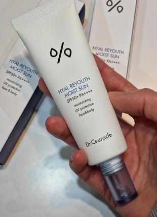 Зволожуючий сонцезахисний крем dr. ceuracle hyal reyouth moist sun spf 50+ / pa+|pa++++
