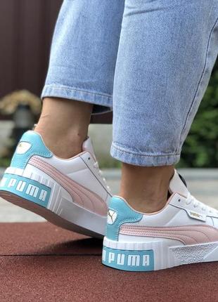 Красиві жіночі кросівки puma cali bold білі з кольоровими вставками2 фото