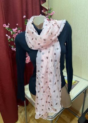 Легенький шарф палантин в  горошек