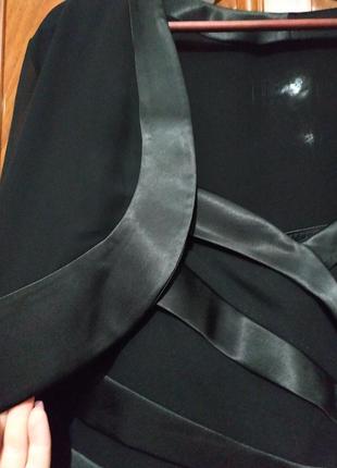 Вечернее черное длинное платье с болером и платком3 фото