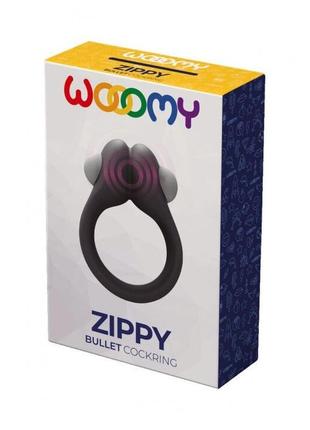 Эрекционное виброкольце woomy zippy, 1 виброрежим, диаметр 3-4,2 см