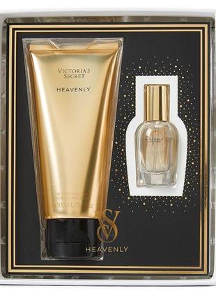 Набор косметики от victoria's secret heavenly в подарочной коробке fine fragrance heavenly mini fragrance duo