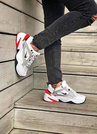 Кроссовки nike m2k tekno белые с красным