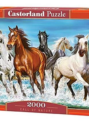 Kmc-200702 пазлы castorland 2000 элементов бегущие лошади